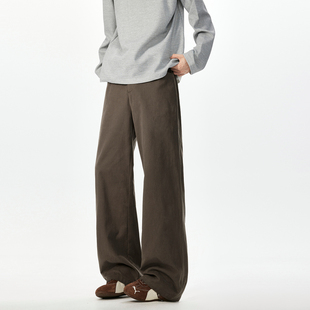 男复古宽松潮流百搭阔腿长裤 裤 简约纯色直筒工装 悟空有货潮牌美式