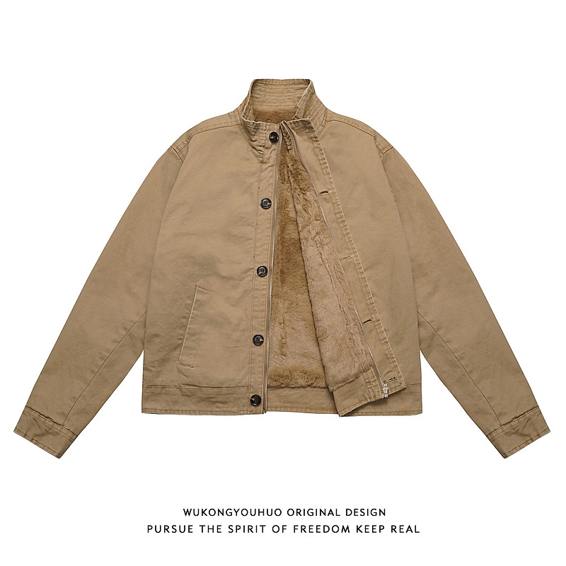 悟空有货冬季复古毛绒内里加厚外套男女水洗纯棉宽松短款保暖棉衣,男装,棉衣,淘宝优惠券,粉丝福利购,淘宝优惠卷