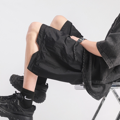 夏季潮牌防水速干运动五分裤男