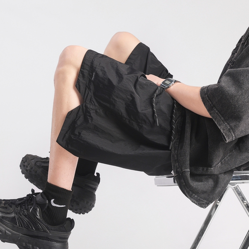 夏季潮牌防水速干运动五分裤男