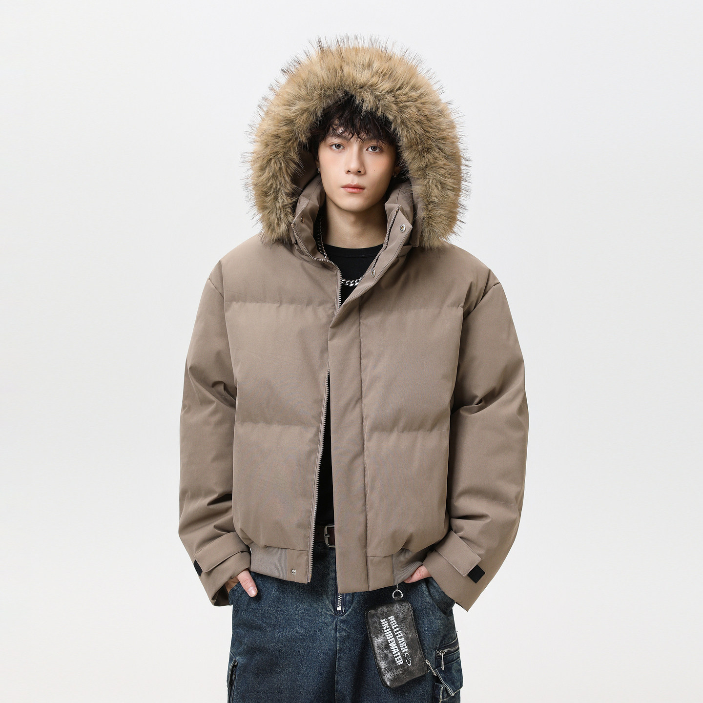 悟空有货潮牌冬季毛领加厚连帽棉服男女美式复古情侣保暖百搭棉衣,男装,棉衣,淘宝优惠券,粉丝福利购,淘宝优惠卷