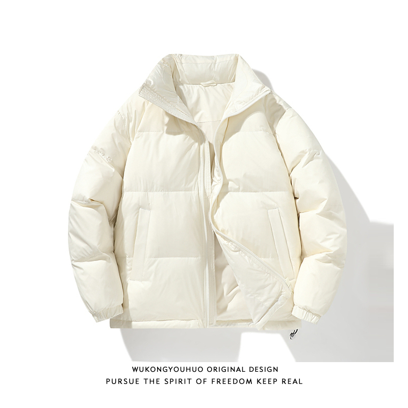 冬季90白鸭绒简约加厚羽绒服男女