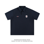 男女夏季 悟空有货复古学院风刺绣短袖 POLO衫 潮牌宽松情侣百搭体恤