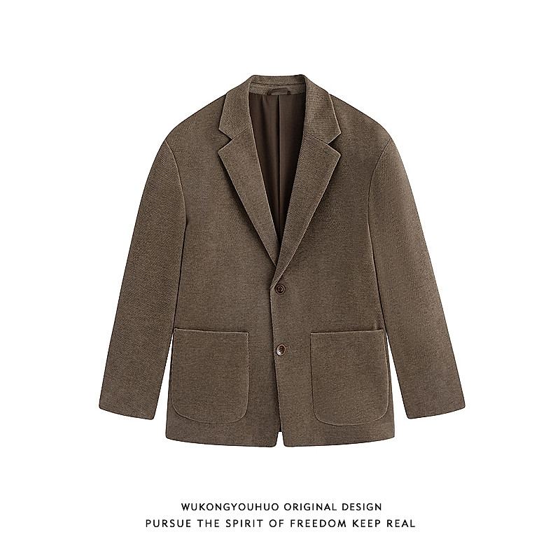 悟空有货春秋高级感纯色休闲西装外套男复古百搭宽松休闲情侣夹克,男装,西服,淘宝优惠券,粉丝福利购,淘宝优惠卷