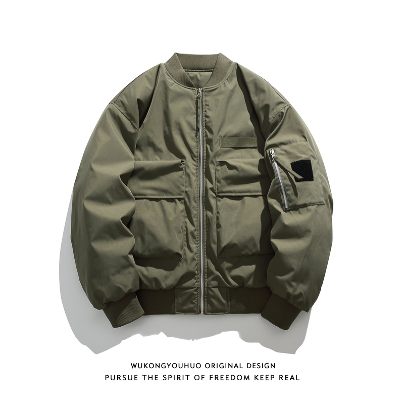 复古美式工装飞行员棉衣男冬季