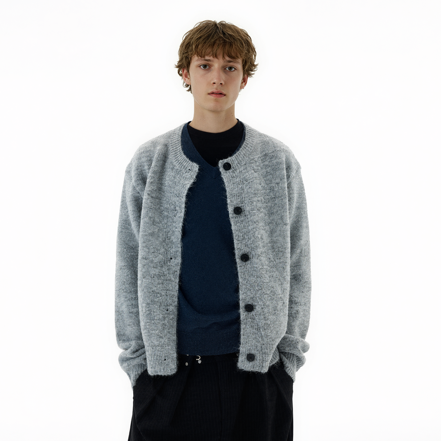 美式复古慵懒高级感开衫毛衣外套