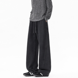 悟空有货美式解构拼接水洗运动卫裤男女潮牌街头宽松阔腿百搭长裤