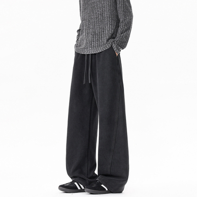 美式解构拼接水洗运动卫裤