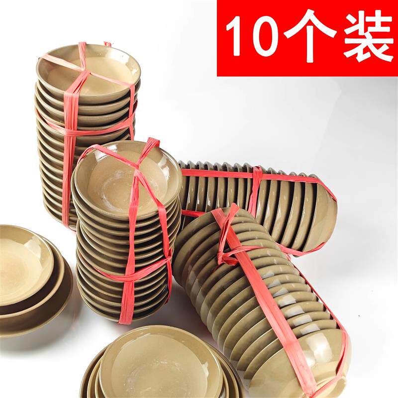 老式白土碗土巴碗蒸烧白扣肉蒸碗家用火锅碗油碟沾水碗摔碗酒粗陶