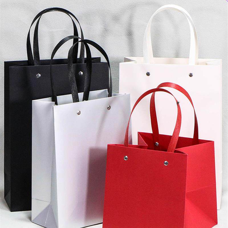 正方形纸袋加厚牛皮纸袋宽底鲜花花束手提袋礼品袋高档服装店袋子