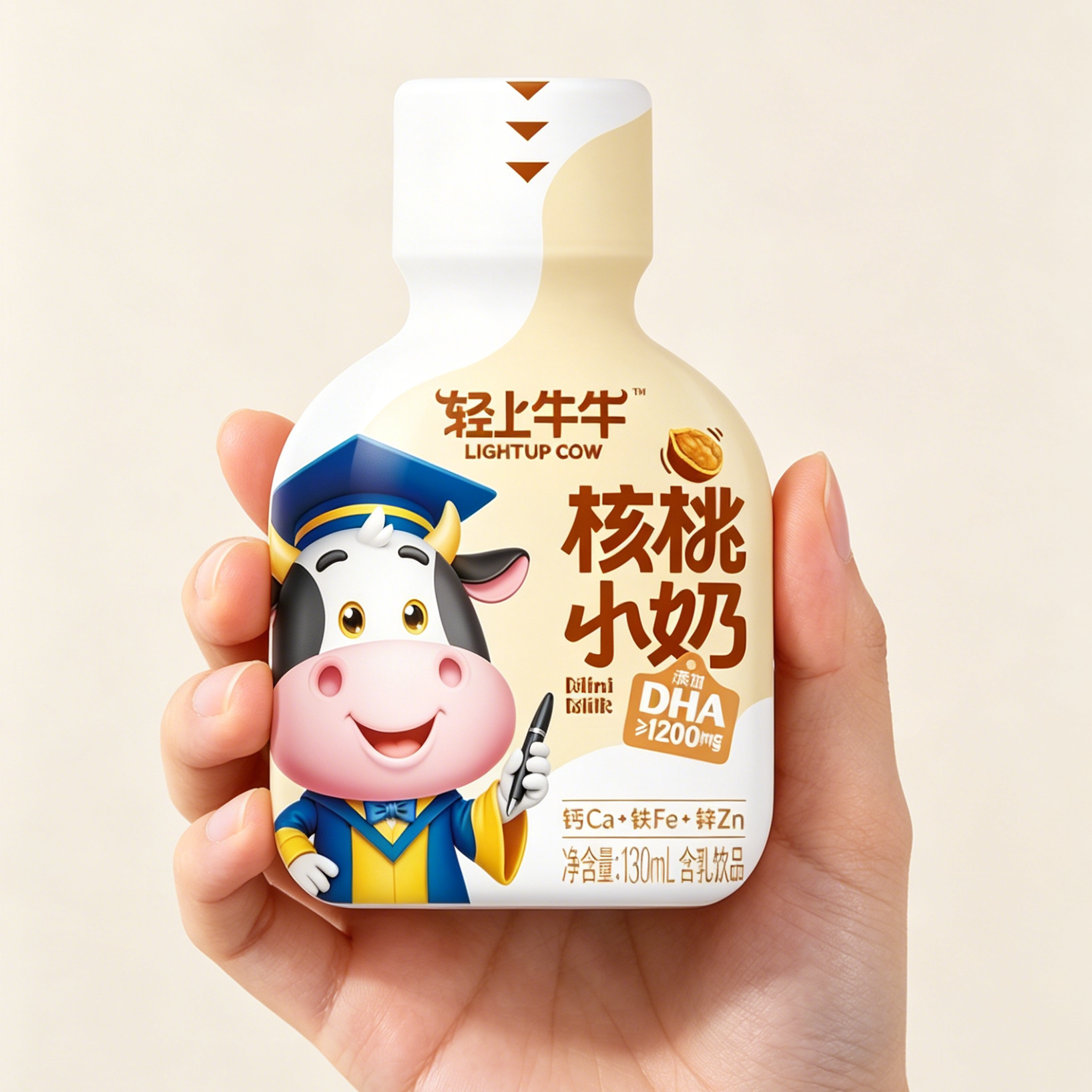 轻上DHA核桃小奶优质蛋白质含钙铁锌维生素D3儿童牛奶饮品 138轻