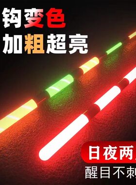 进口加粗醒目咬钩变色夜光漂两用超亮电子漂高灵敏感应鲫鱼漂