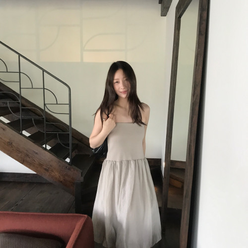 Slurp-26夏上新抹胸两穿长裙设计感连衣裙