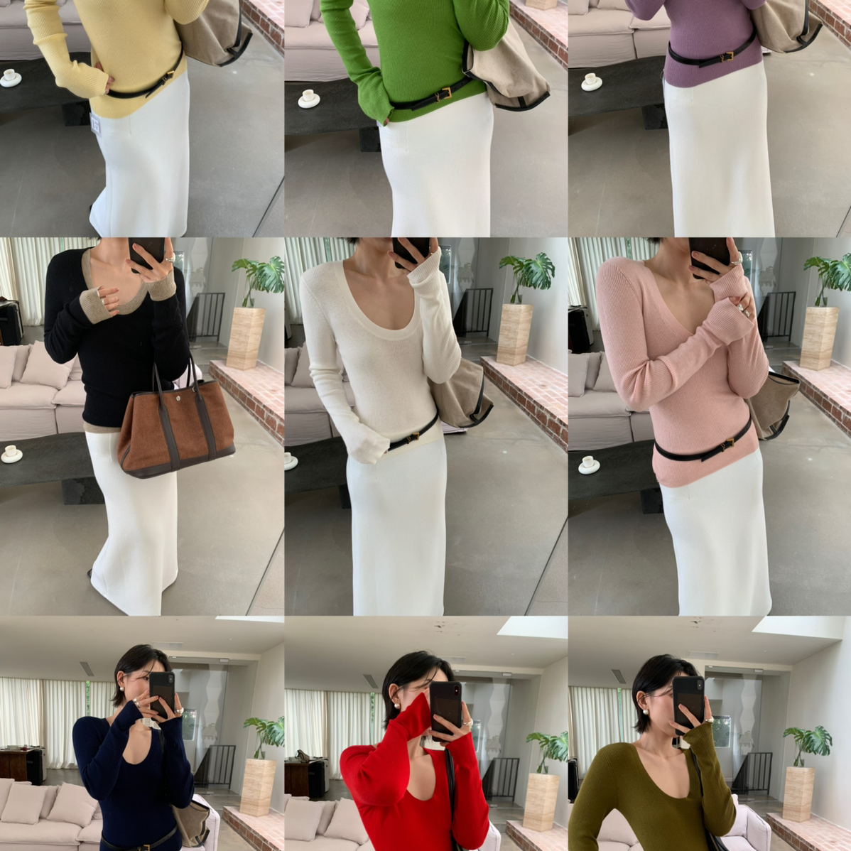 WATER OFFICIAL-秋上新超细羊毛U领针织打底衫（含33羊毛）