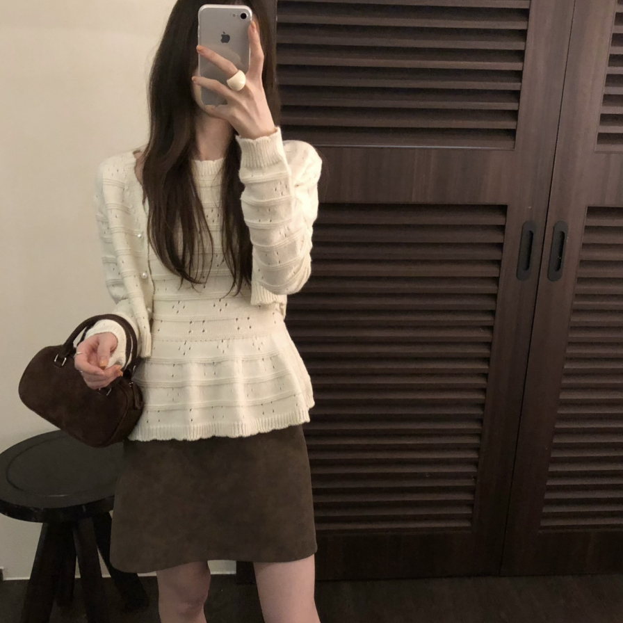 ENNOOK背心针织衫镂空针织套装含羊毛女装上衣