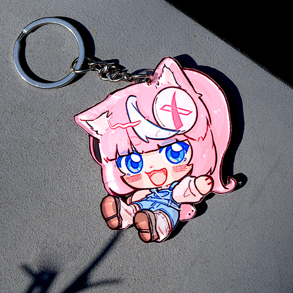 亚克力无边钥匙扣定制卡通情侣照片diy双面动漫个性图片挂件定做