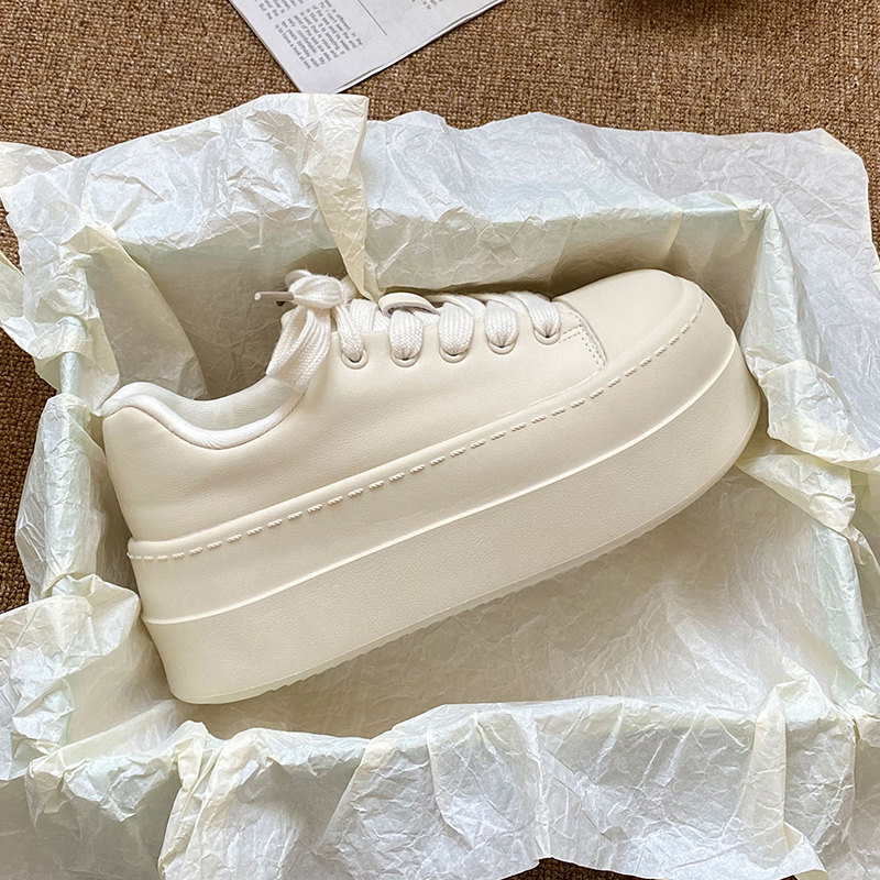 thomos2025夏季新款厚底小白鞋女增高板鞋百搭松糕休闲鞋搭配裙子