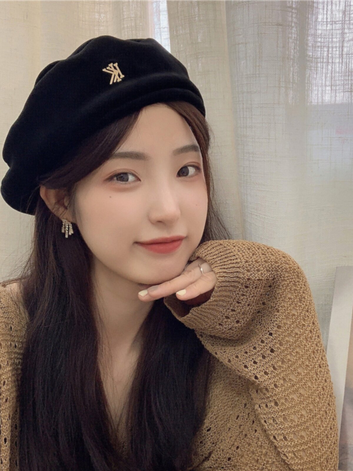 CENCE KAER FRENCH ELEGANT GOLD VELVET METAL BERET WOMENS FRENCH SWEET COOL RETRO FASHIONABLE PAINTER HAT