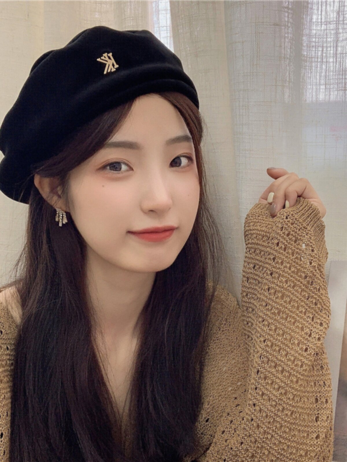 CENCE KAER FRENCH ELEGANT GOLD VELVET METAL BERET WOMENS FRENCH SWEET COOL RETRO FASHIONABLE PAINTER HAT