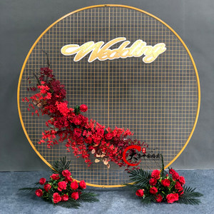 新中式婚庆道具新款背景屏风婚礼舞台装饰中国