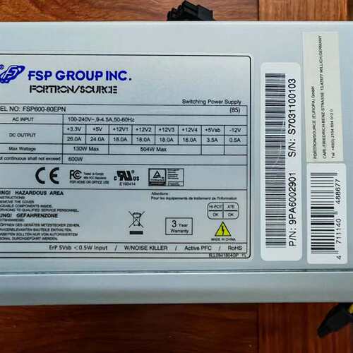 咨询全汉 FSP600-80EPN 工业电源，600W额定功议价
