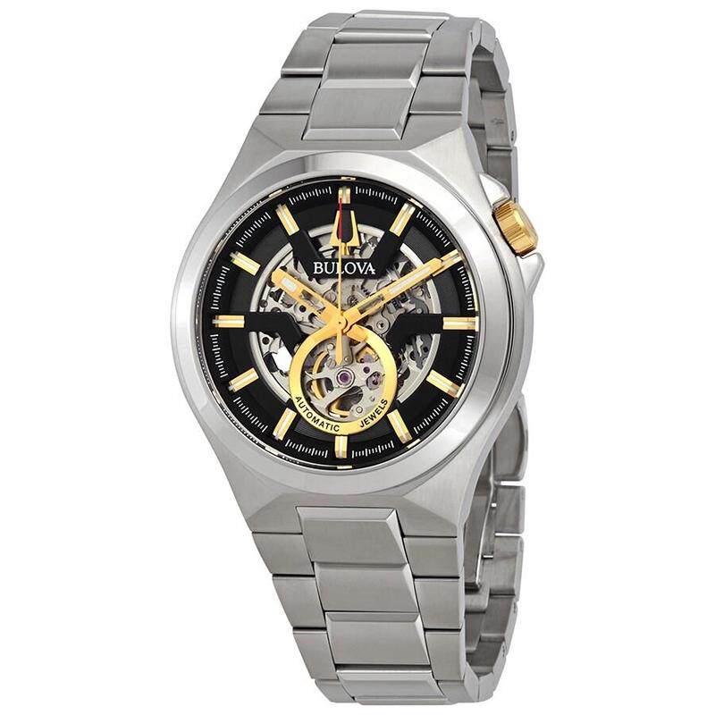 海外代购BULOVA/宝路华男士手表欧美腕表镂空表盘蓝宝石镜面 - 实物图