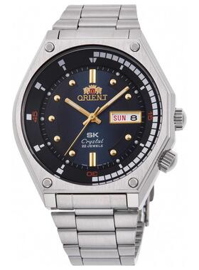 代购Orient东方男士腕表自动日历夜光计时钢带金属防水蓝盘商务
