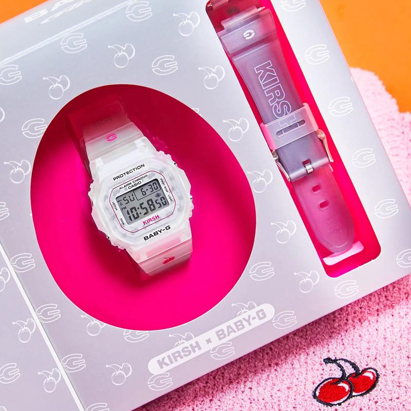 卡西欧KIRSH CASIO BABY-G联名款日韩腕表手表女士甜美白色方形图片