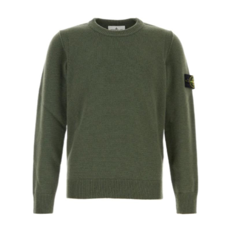 STONE ISLAND针织衫男士保暖舒适抗皱羊毛羊绒混纺圆领日常休闲