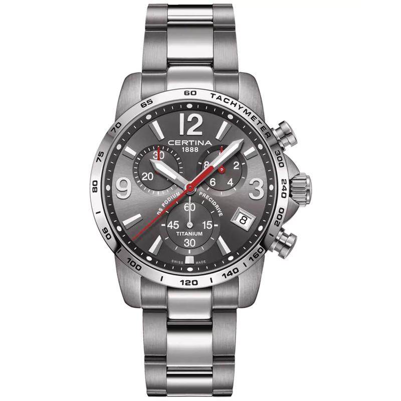 代购Certina雪铁纳男士手表钛金属瑞士腕表计时码表运动手表