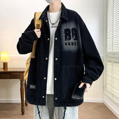 以2026春秋季 新款 牛仔外套男潮牌青少年初高中学生宽松休闲夹克純