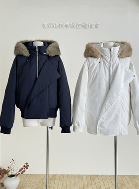 SUNONEONE 蓝调时刻狐狸毛领多色连帽羽绒服女款冬小个子外套女