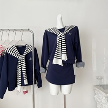 iNSLiiSA 格纹拼接撞色卫衣套装女早秋新款小个子短裙韩系两件套