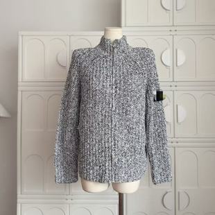 秋冬宽松显瘦立领拉链毛衣外套女 针织开衫 车迟恩Chien 花灰色长袖