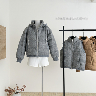 区区欧阳私服!高智暖绒羊毛绞花毛织羽绒服加厚冬外套/马甲