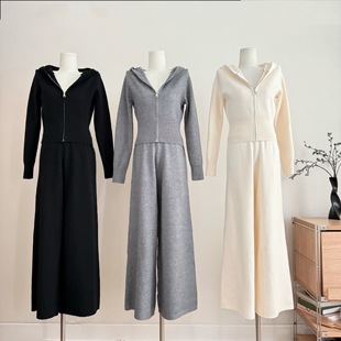 Skk Store 懒人乘机套装 重磅獨家极简软糯加厚毛衣开衫套装秋冬