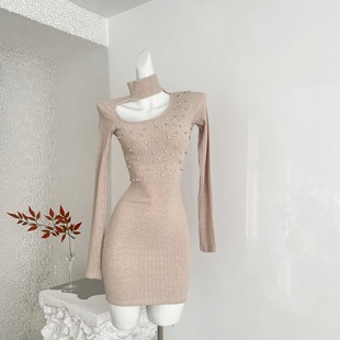 Kikimy娇欲妲己手工钉钻 连衣裙女 s型曲线针织衫