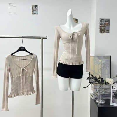 Fri11 '收腰神器'方领褶皱显瘦内搭打底