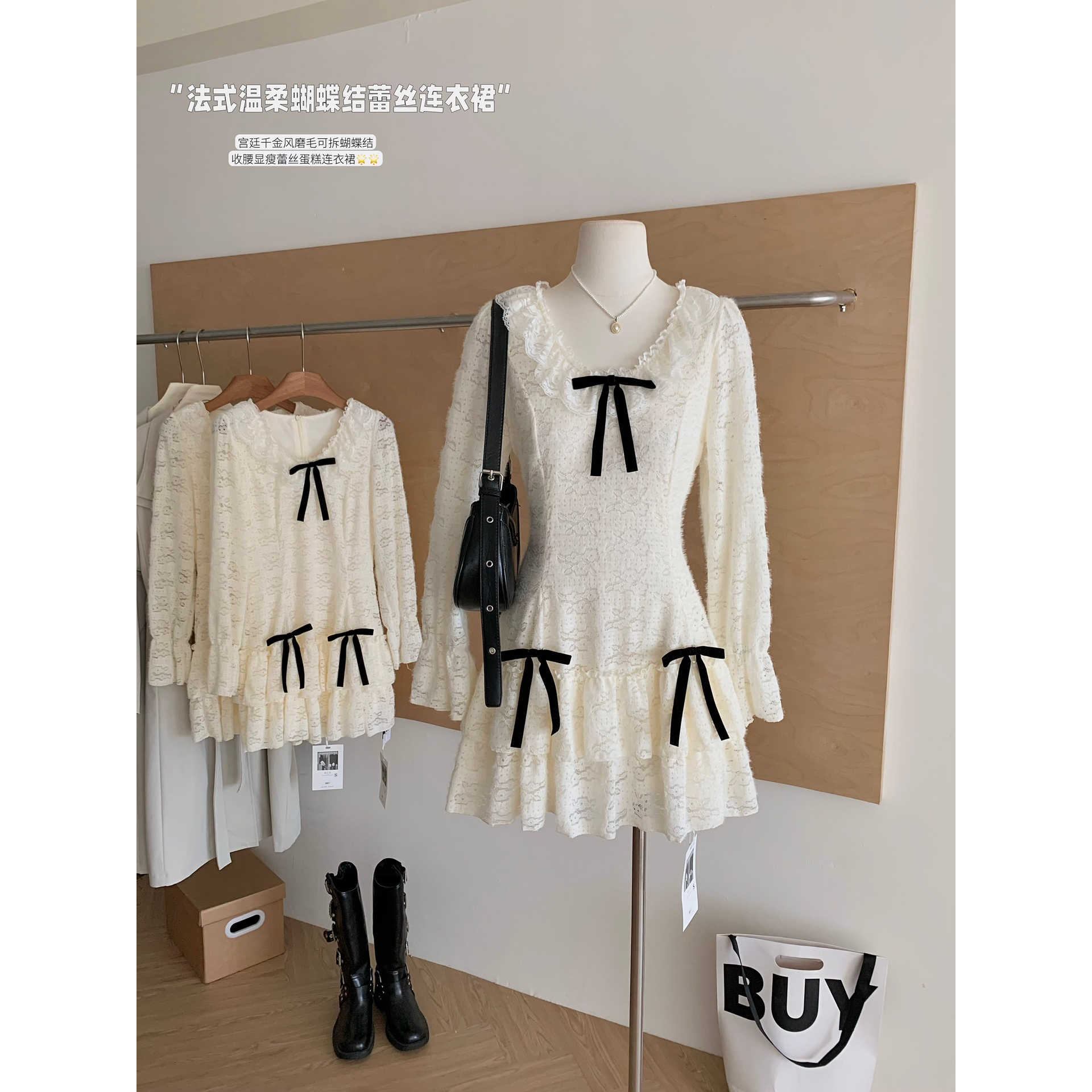 Q女家 新品9折款萘莉绘纱子/宫廷千金磨毛收腰蛋糕连衣裙