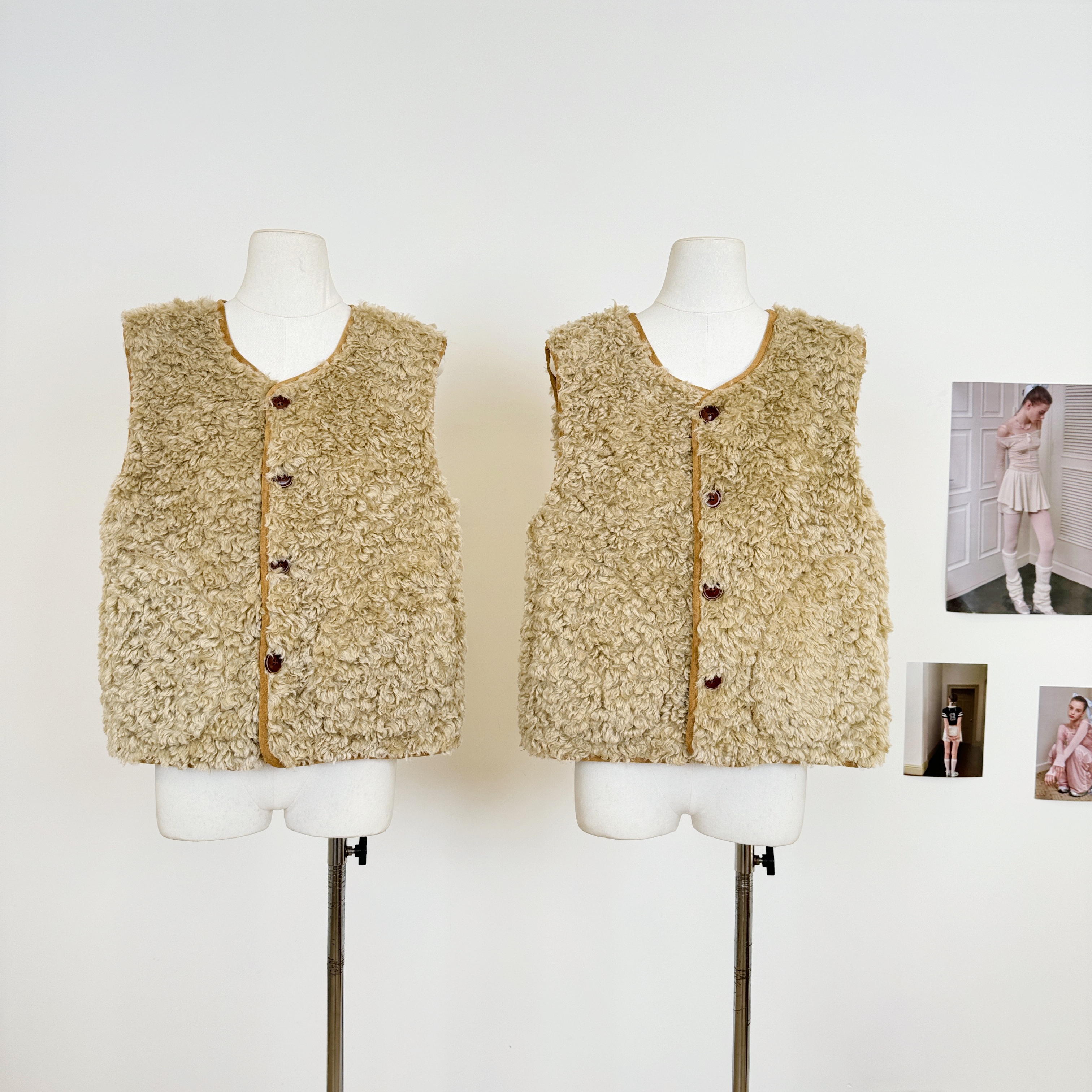 Ranwear teddy俱乐部 博主同款环葆皮草马甲羊羔毛加厚毛毛背心