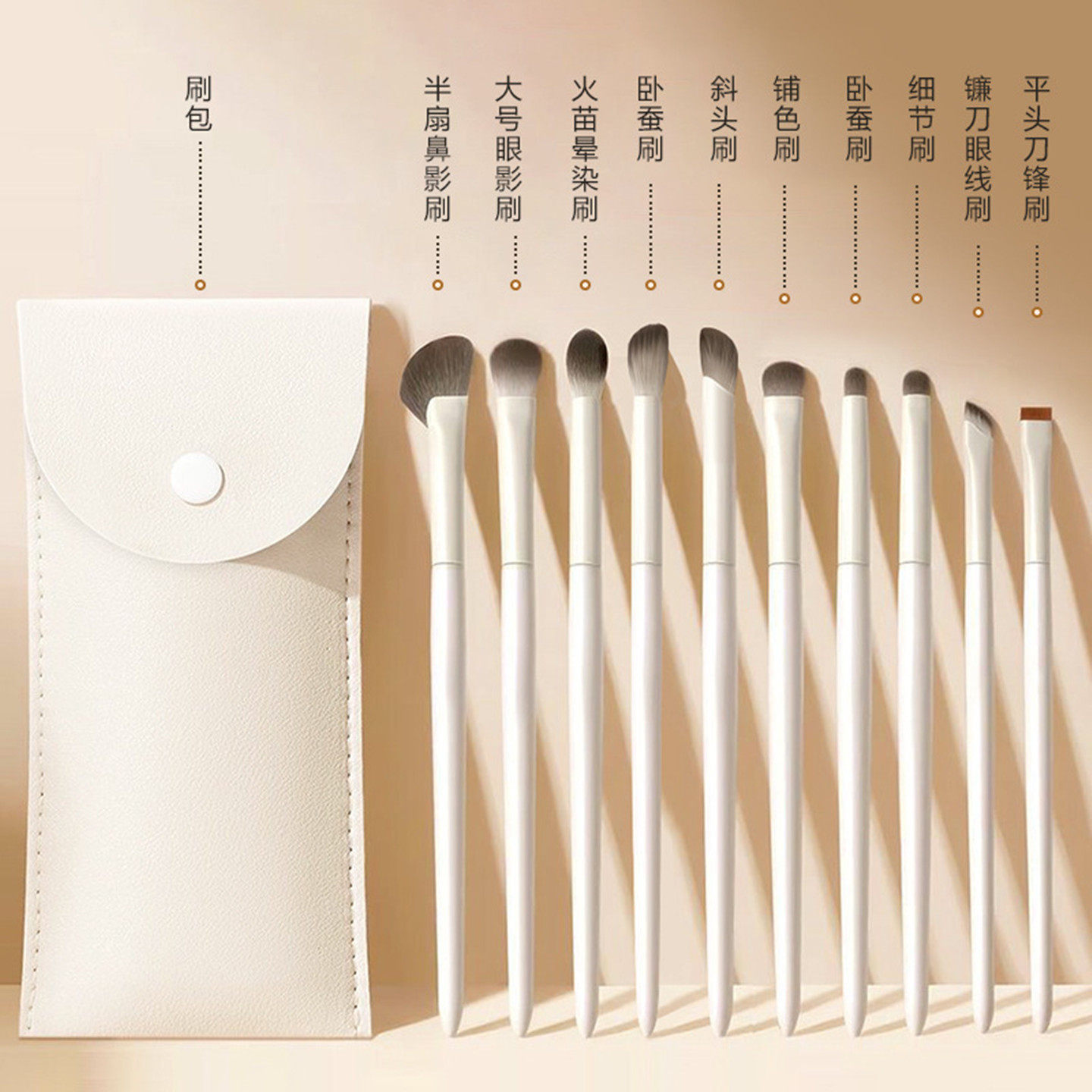 10支云瓷眼影刷套装鼻影刷刀锋刷眼线刷卧蚕刷晕染刷小号化妆刷子,彩妆/香水/美妆工具,化妆刷,淘宝优惠券,粉丝福利购,淘宝优惠卷