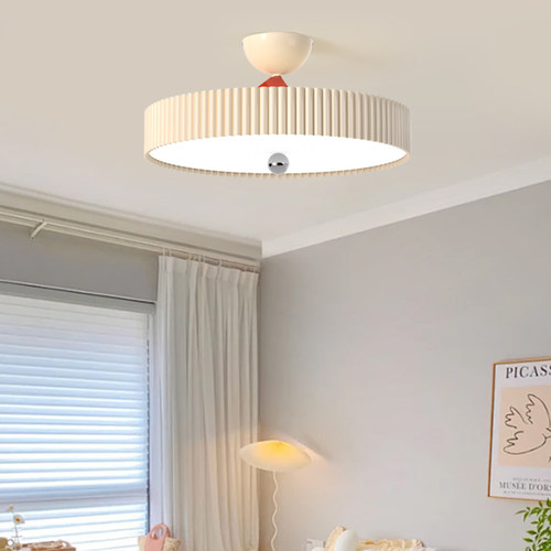 现代简约奶油风护眼圆环吸顶灯