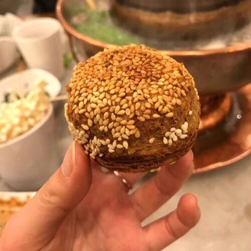 北京牛街聚宝源总店一品烧饼芝麻酱小烧饼咸口酥脆火锅保质期10天