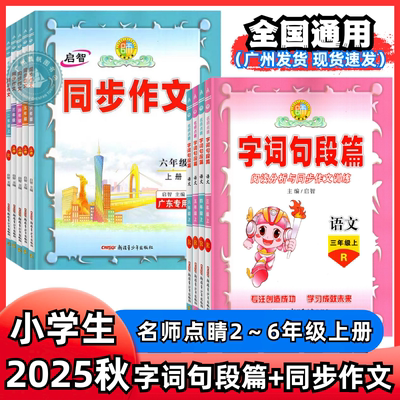 2025秋名师点睛字词句段篇一二三四五六年级上阅读分析与同步作文训练1-6年级上册RJ人教版小学生字词句段篇小学语文课本同步学习