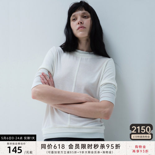 JCAESAR WOMEN 假两件堆袖短袖t恤 奥地利天丝羊毛混纺 亲肤柔软