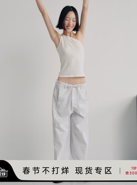 JCAESAR TANK TOP 扭结单肩背心 天丝羊毛混纺 自然褶皱柔软上衣