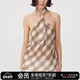 100%苎麻 JCAESAR 透气干爽 VEST 格纹领带挂脖背心 HALTER NECK