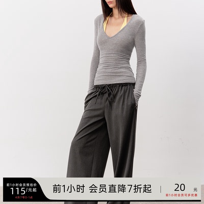 JCAESAR WOMEN V领长袖针织衫 天丝羊毛混纺 舒适薄透 多色可选