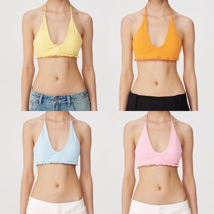 U领绑带设计 抽褶比基尼 胸垫可自行拆卸更换 BIKINI JCAESAR