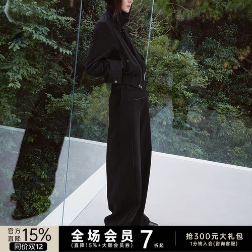 JCAESAR WOMEN 打褶袋鼠裤 TR面料 裤型挺阔 前片袋鼠口袋 侧打褶